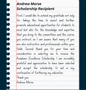 Scholarship impact testimonial quote image