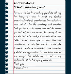 Scholarship impact testimonial quote image