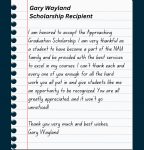 Scholarship impact testimonial quote image